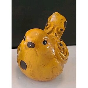 Spring Glazed Ceramic or Clay Orange Or Green Bird Decorative Figurine